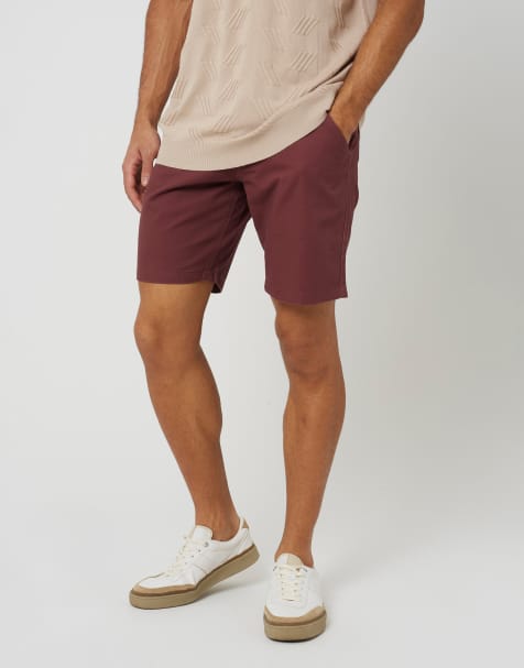 Brave Soul - Short chino en sergé de coton - Prune - view 1