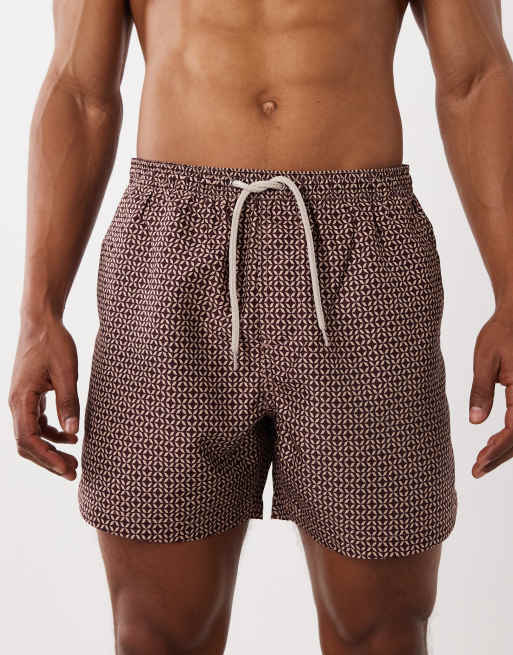 Brave Soul - Short de bain imprimé - Bordeaux et fauve, 4 de 5