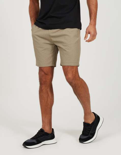 Brave Soul - Short en crépon texturé avec cordon de serrage - Taupe - view 1