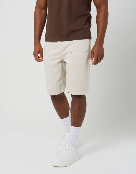 Brave Soul - Short en jean ample style charpentier - Crème - view 1