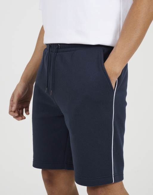 Brave Soul - Short en jersey avec bande latérale à cordon de serrage - Bleu marine, 4 de 4