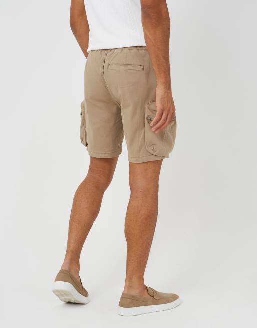 Brave Soul - Short en sergé de coton à poches cargo - Taupe, 2 de 4