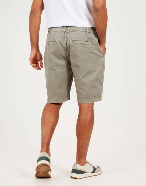 Brave Soul - Short en sergé de coton à taille élastique - Gris clair, 4 de 4