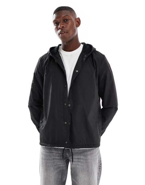Brave Soul short hooded parka jacket in black - view 1