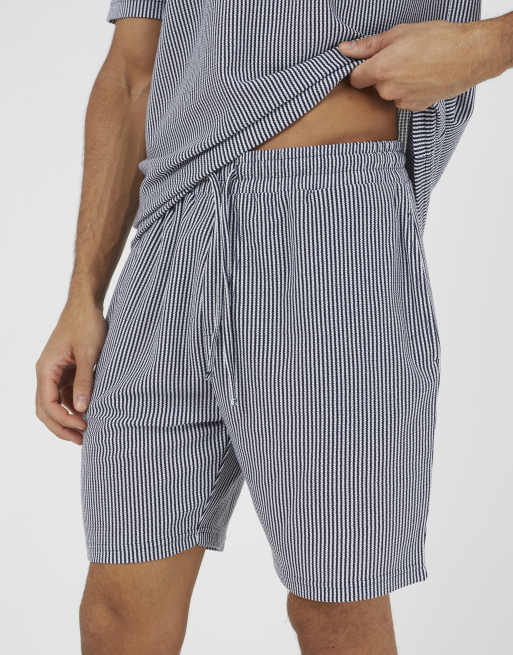 Brave Soul - Short rayé à taille élastique - Bleu marine, 4 de 4