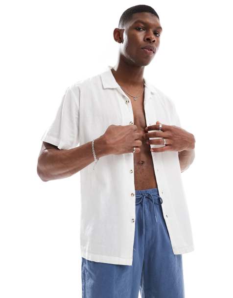 Brave Soul short sleeve cotton shirt in white - view 1