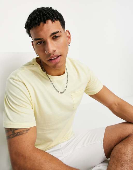 Brave Soul short sleeve pocket t-shirt in yellow