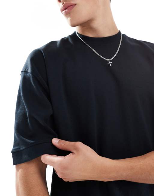 Brave Soul short sleeve premium t-shirt 300 gsm in black, 4 of 4