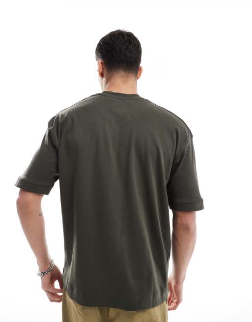 Brave Soul short sleeve premium t-shirt 300 gsm in khaki, 2 of 4