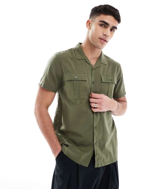 Brave Soul Short sleeve shirt in khaki
