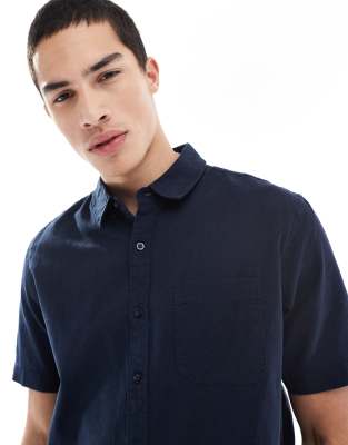 Brave Soul Short Sleeve Shirt In Navy
