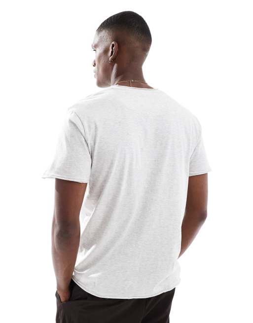 Brave Soul short sleeve t-shirt with raw hem in ecru, 2 of 4