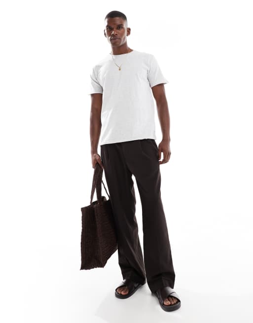 Brave Soul short sleeve t-shirt with raw hem in ecru, 3 of 4
