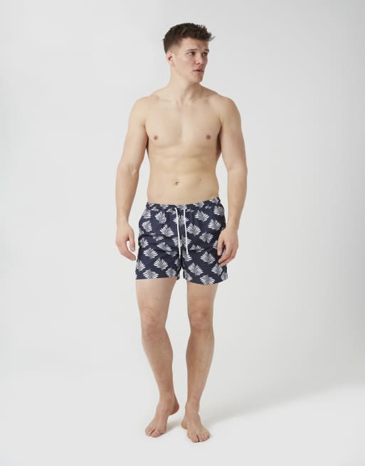 Brave Soul - Shorts de baño azul marino estampados, 3 de 4