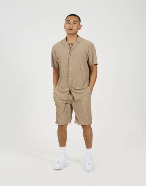 Brave Soul – Shorts in Taupe mit Bundfalten, 3 von 4