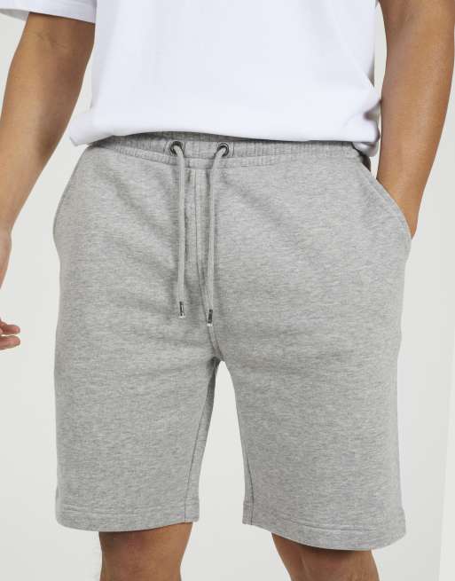 Brave Soul Side stripe drawstring jersey shorts in light grey, 4 of 4