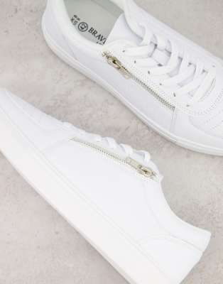 white zip up trainers