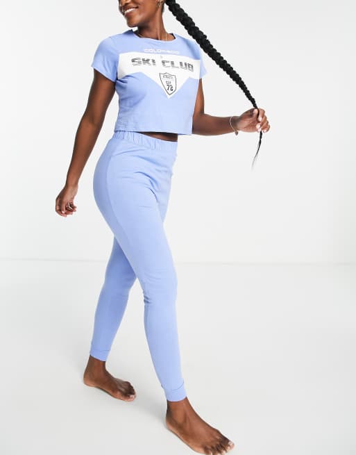 Brave Soul - Ski Club - Lange pyjamaset in blauw