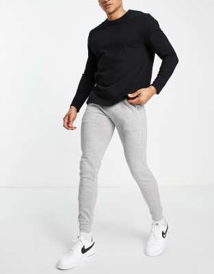 Brave Soul skinny fit joggers in light grey marl