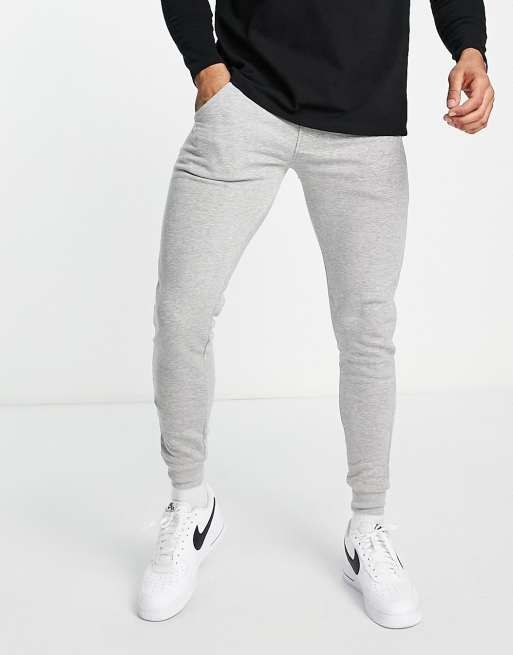 Grey joggers tight online fit