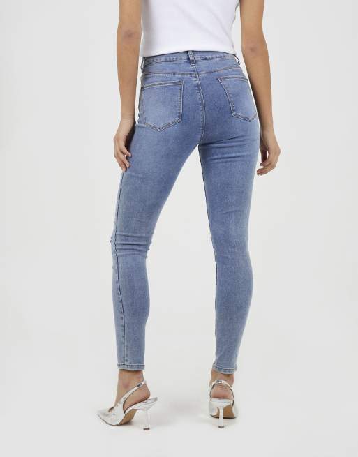 Brave Soul - Skinny jeans met scheuren in indigo, 3 van 4