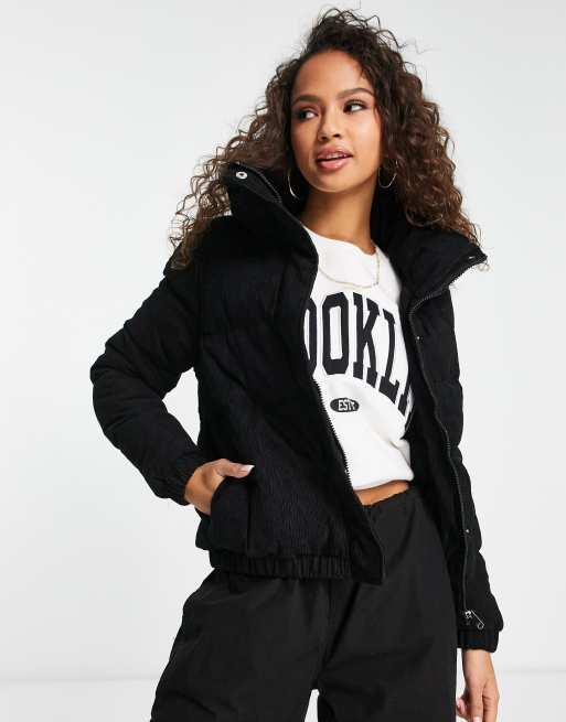 Esprit Short Padded Jacket With Hood in Navy, ASOS