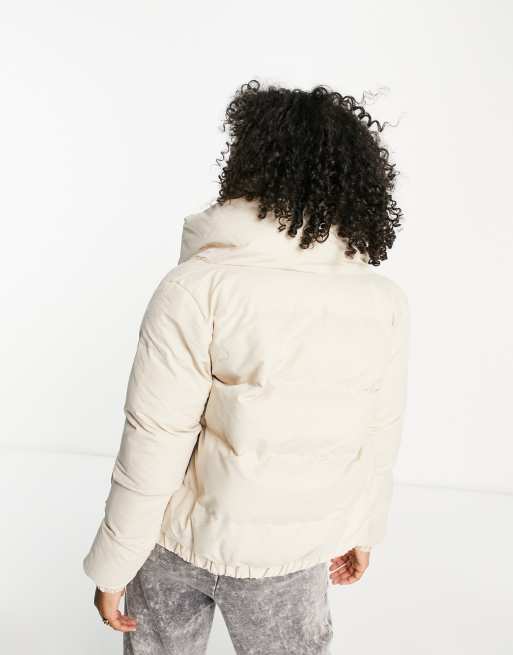 Ladies cream puffer online coat