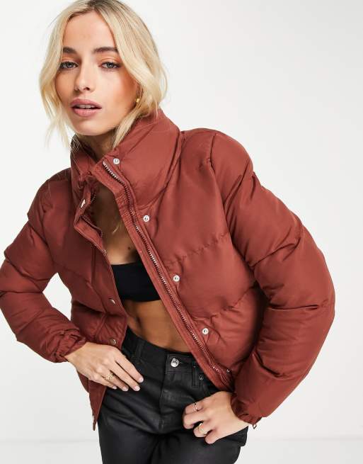 Peach skin puffer clearance jacket