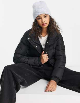 Brave Soul slay puffer jacket in black - ASOS Price Checker