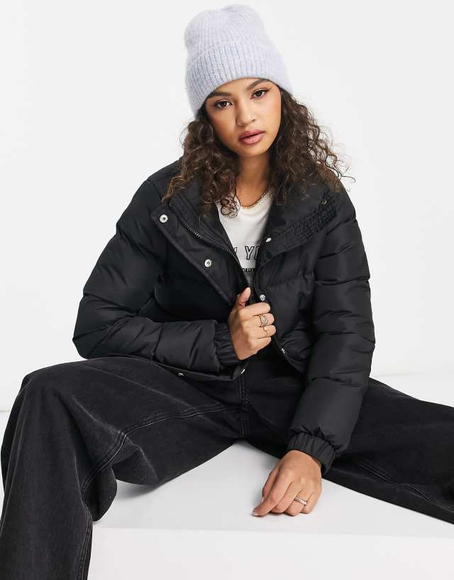 Brave Soul - slay puffer jacket in black