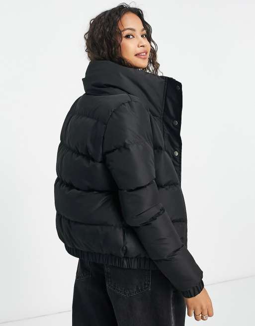 Brave Soul slay puffer jacket in black