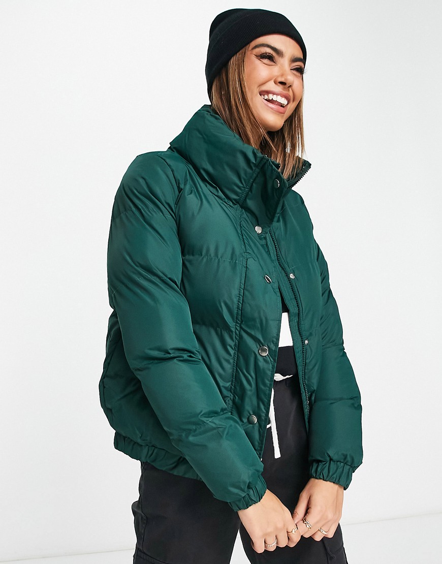 Brave Soul slay puffer jacket in forest green