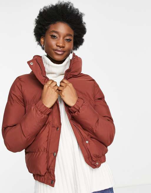 Brave Soul Slay puffer jacket in rust | ASOS