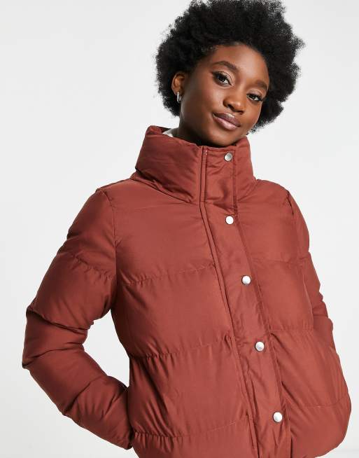 Rust coloured puffer jacket sale