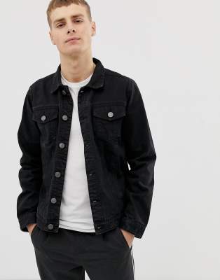 slim black denim jacket