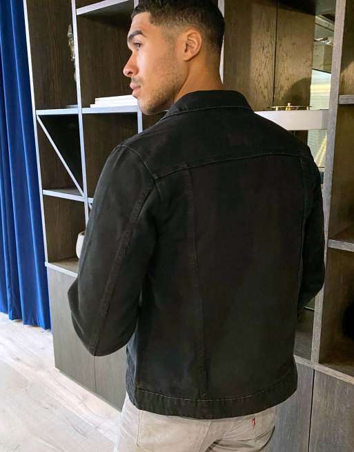 Brave Soul slim fit denim jacket in black