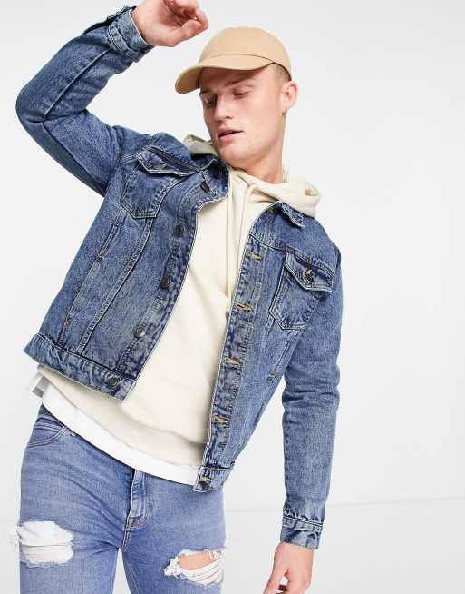 Brave Soul slim fit denim jacket in blue