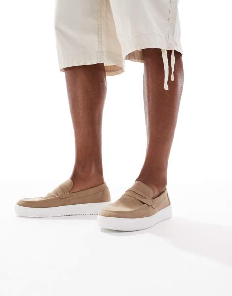 Brave Soul slip-on loafers in taupe - view 1