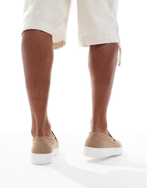 Brave Soul slip-on loafers in taupe, 3 of 4