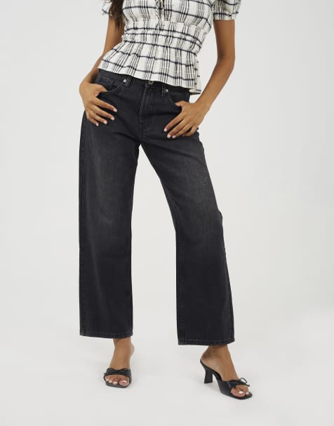 Brave Soul - Smalle jeans met halfhoge taille in zwart - view 1