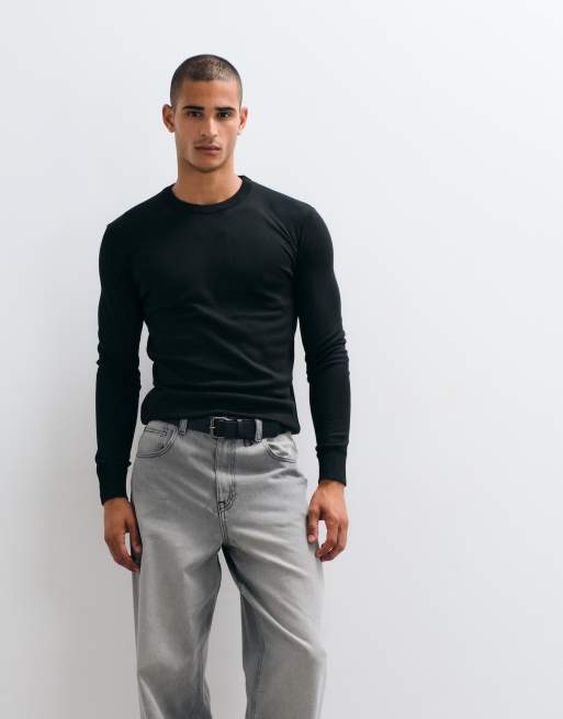 Brave Soul soft touch crew neck knit sweater in black, 2 of 5