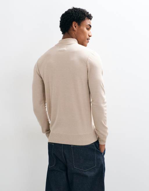 Brave Soul soft touch turtleneck sweater in beige, 4 of 5