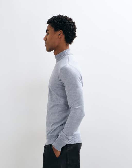 Brave Soul soft touch turtleneck sweater in gray, 4 of 5