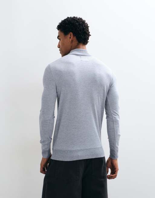 Brave Soul soft touch turtleneck sweater in gray, 5 of 5