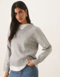 [Brave Soul] Brave Soul soft touch v-neck jumper in light grey 16 Light grey
