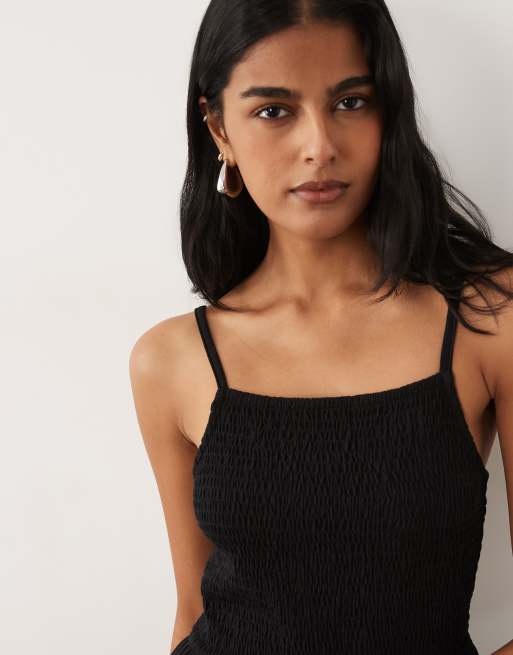 Brave Soul - Sort jumpsuit i jersey med rynket overdel, 3 af 4