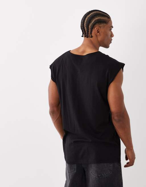 Brave Soul - Sort oversized tanktop, 3 af 5