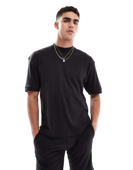 Brave Soul - Sort sæt med T-shirt og shorts i bomuldsblanding, 3 af 4
