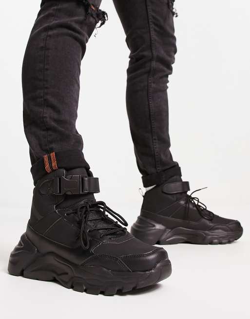 Brave Soul - Sorte chunky sneakers med rillet sål