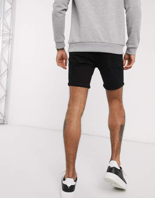 Brave Soul - Sorte denimshorts i skinny fit, 2 af 4